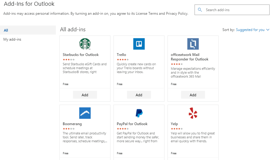 office 365 calendar add ins