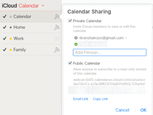 apple calendar sharing