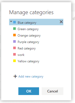 manage office 365 calendar categories