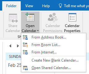 open outlook calendar