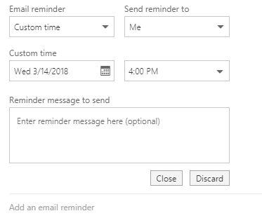 office 365 calendar reminder email