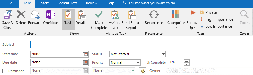 outlook calendar tasks