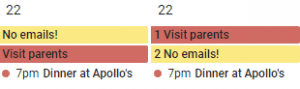 google calendar event order