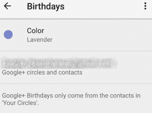 google calendar app birthday settings