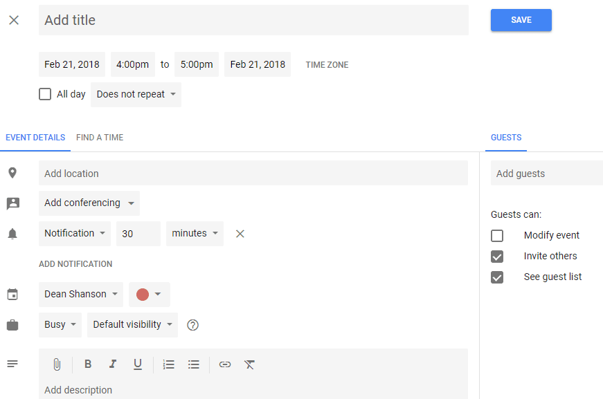 how to add calendar event to google calendar