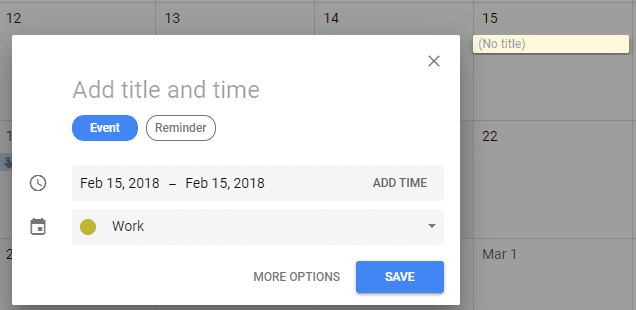 create google calendar event form