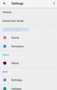 google calendar mobile settings