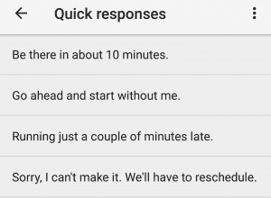 google calendar app quick responses