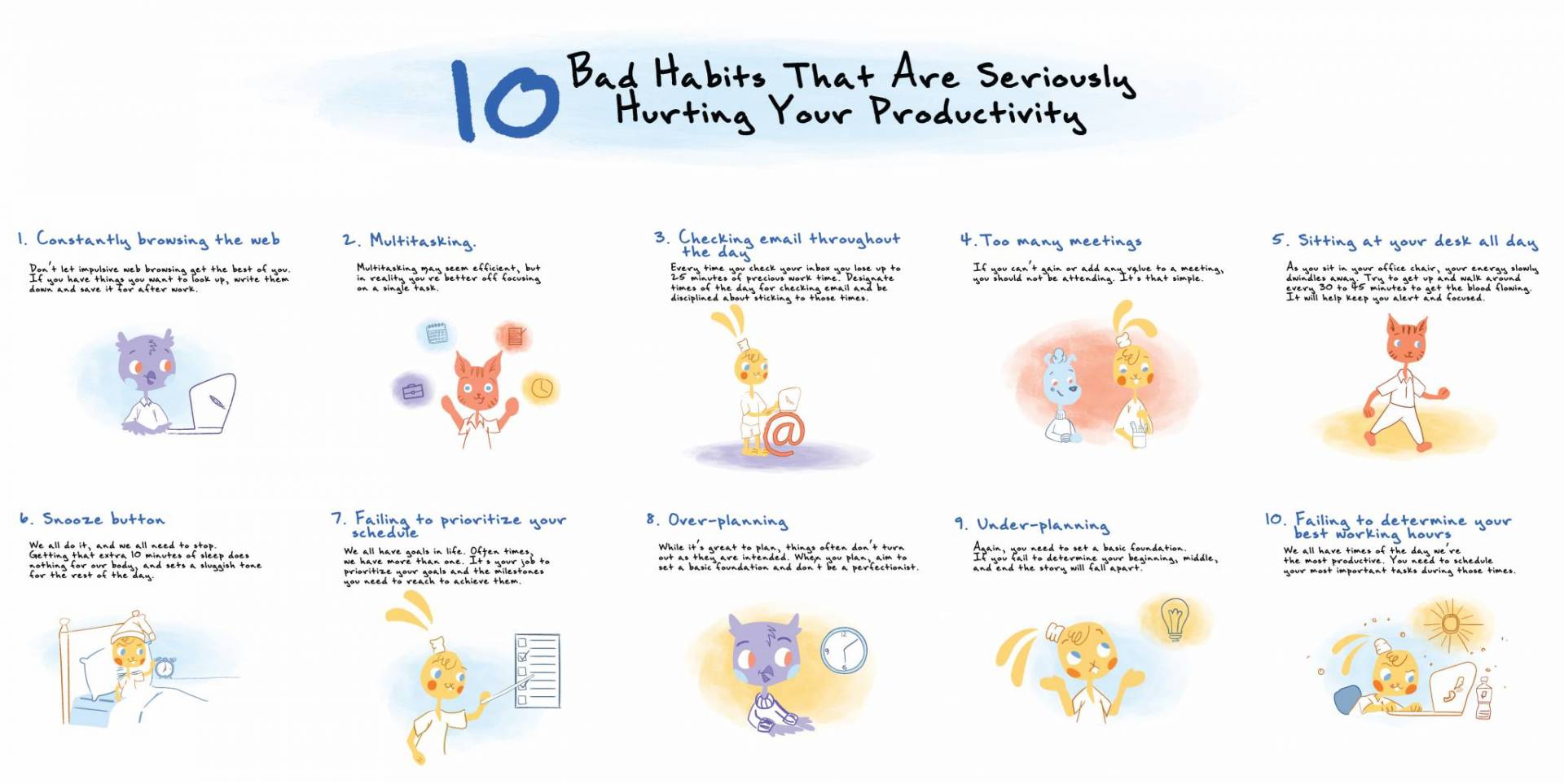 10 Bad habits you should break to be more productive