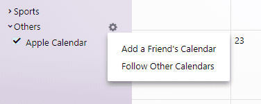 yahoo add a friend's calendar