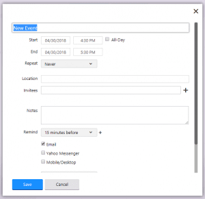 Yahoo Calendar Productivity Tip Guide - Calendar