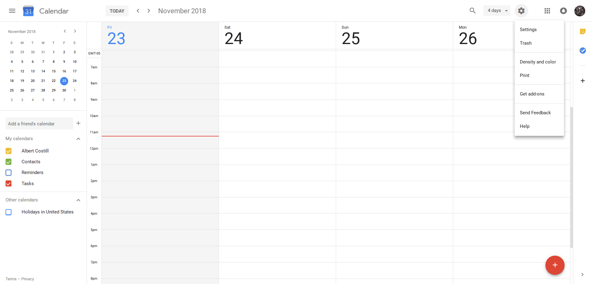 Google Calendar Settings