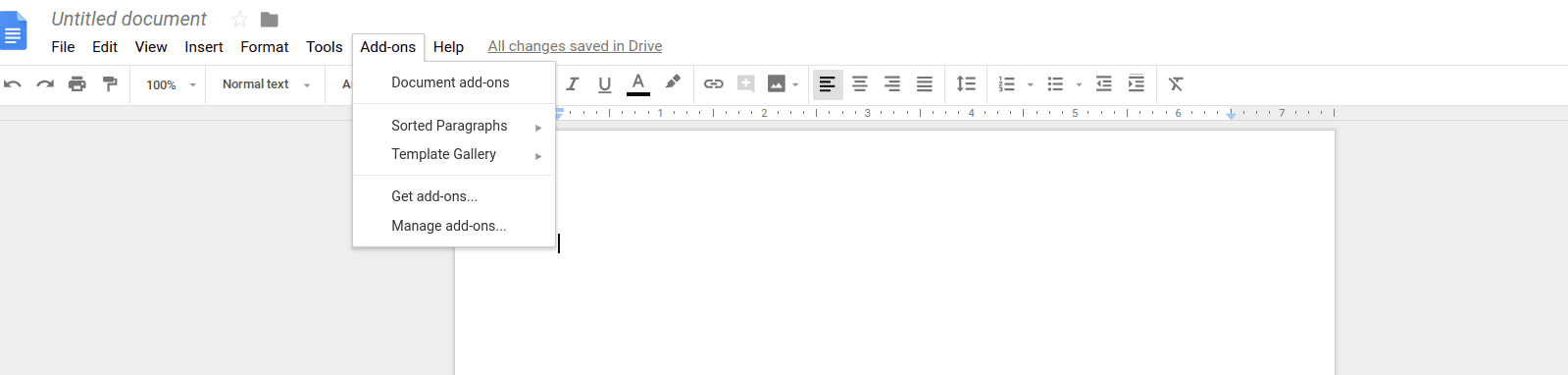 Componenti aggiuntivi installati in Google Docs