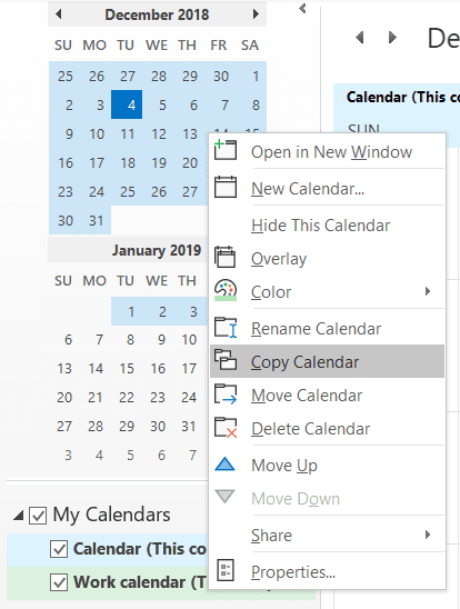 можете ли вы объединить календари в перспективе 2003 года
