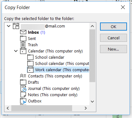 Choose a calendar folder.