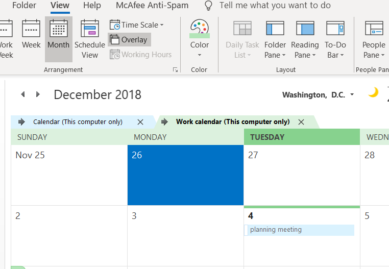 Overlay calendars