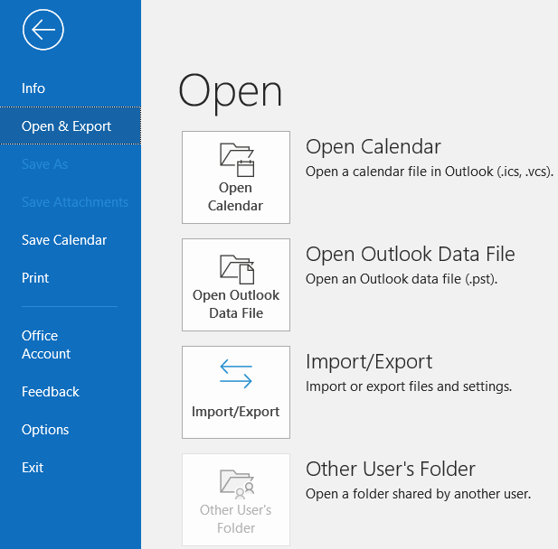 Import a file to Outlook Calendar