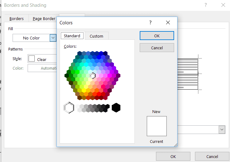 Color the Word table