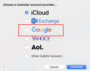 Google events to Mac Calendar