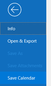 Save the Outlook Calendar.