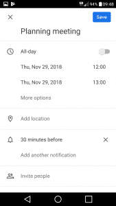 Invite people to an event on Google Calendar