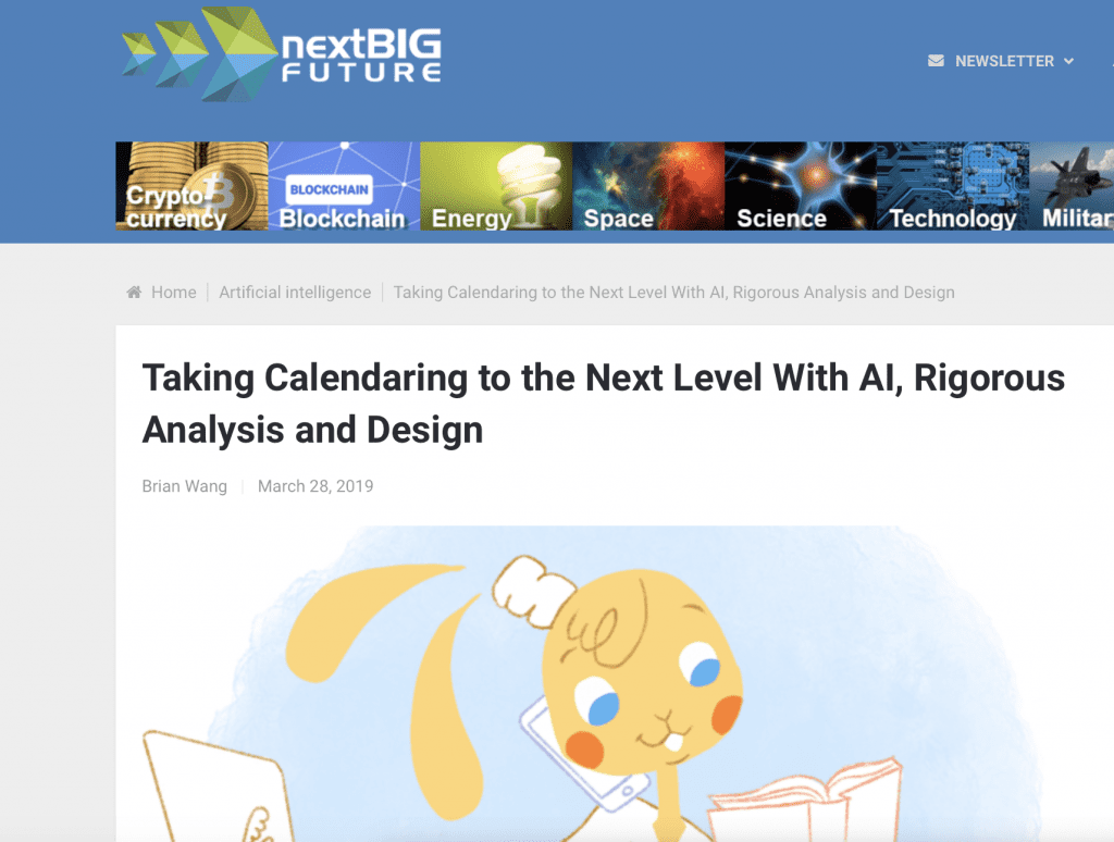 AI-Enabled Calendar App Featured In Next Big Future Article - Calendar