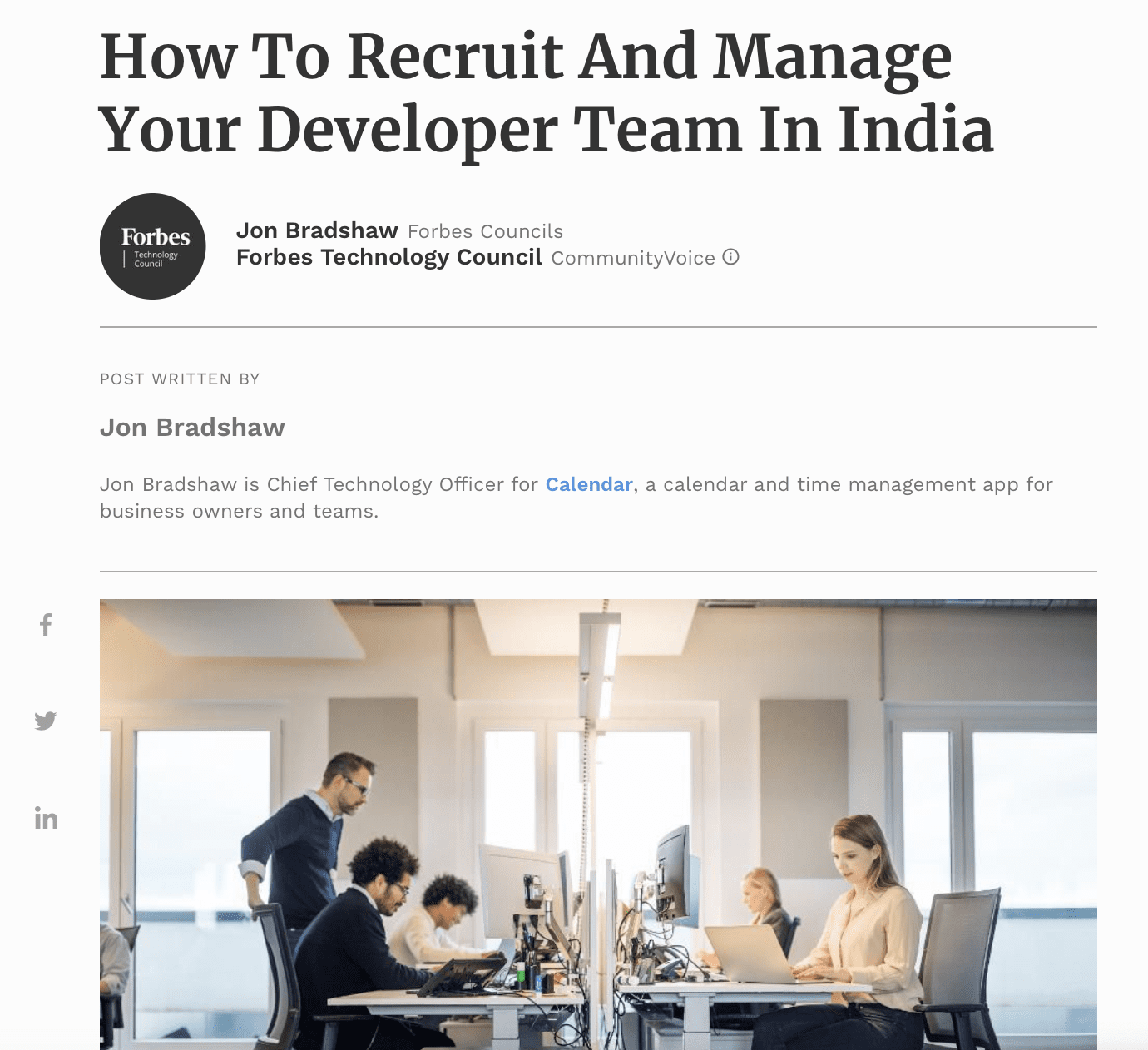 Recruiting developers in India