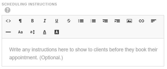 scheduling instructions for clients
