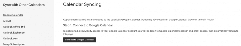 Acuity Scheduling Guide Calendar