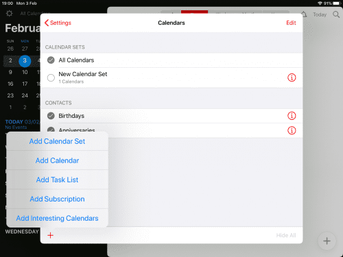 fantastical shared calendars
