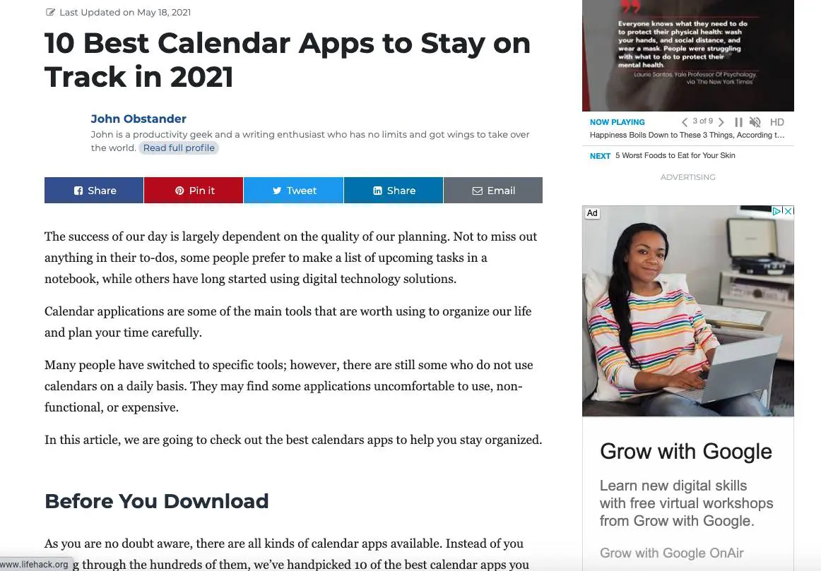 Keep Track of Your Best Calendar App - Lifehack.Org - Calendar
