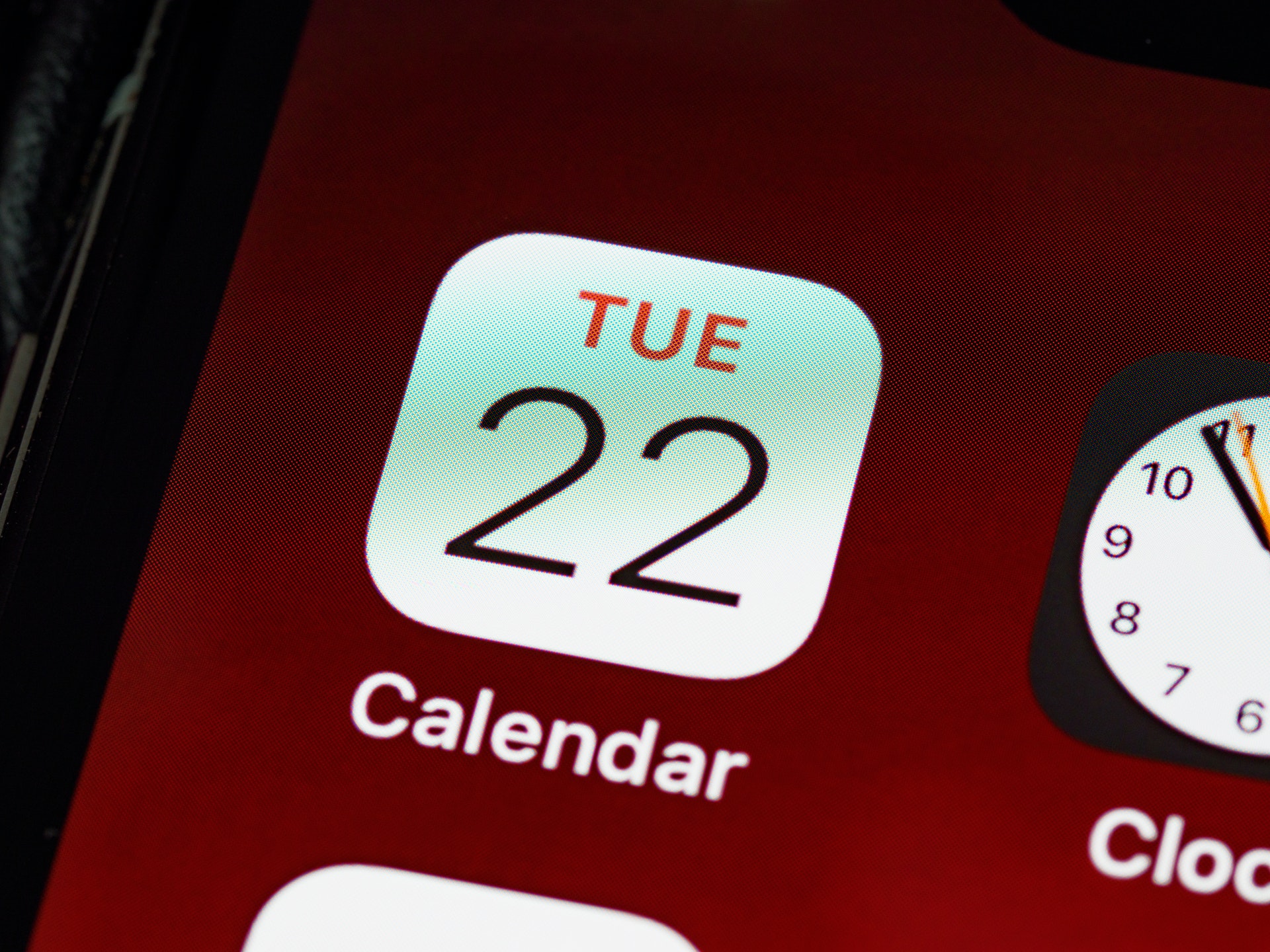 calendar on mobile device