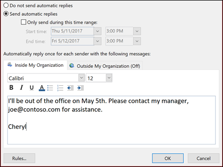 Creating Automatic Reply
