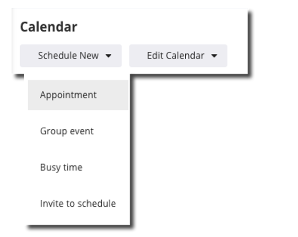 Calendar Menu