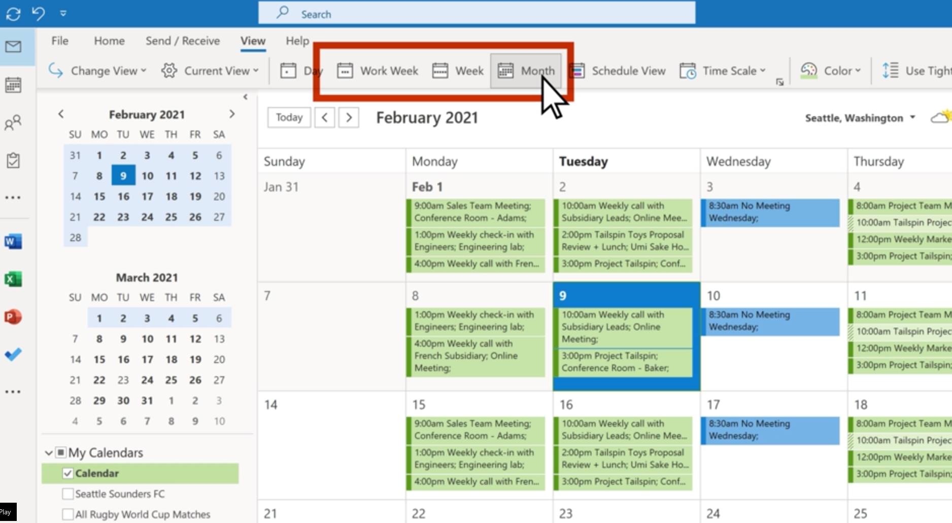 Microsoft Outlook Calendar