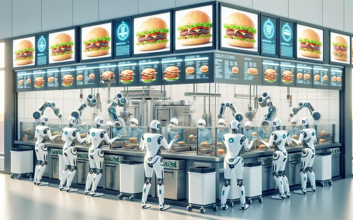 Robots replace human workers at new automated fast-food restaurant